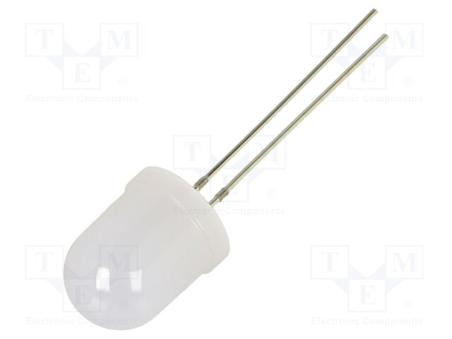 LED; white cold; 10mm; 750mcd; 180°; Front: convex; 3÷5VDC; -30÷85°C