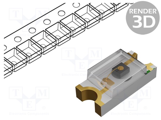 LED; SMD; 1204; red; 900mcd; 3.2x1.6x1.85mm; 20°; 2÷2.4V; 20mA; 48mW