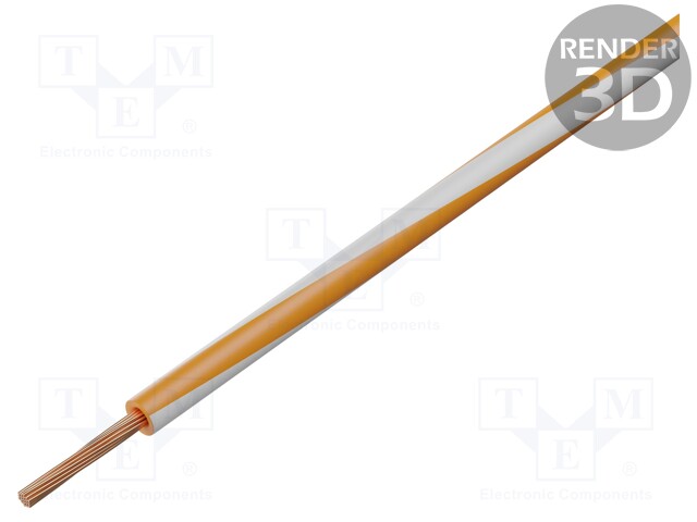 Wire; H07V2-K; stranded; Cu; 2.5mm2; 14AWG; PVC; orange-white