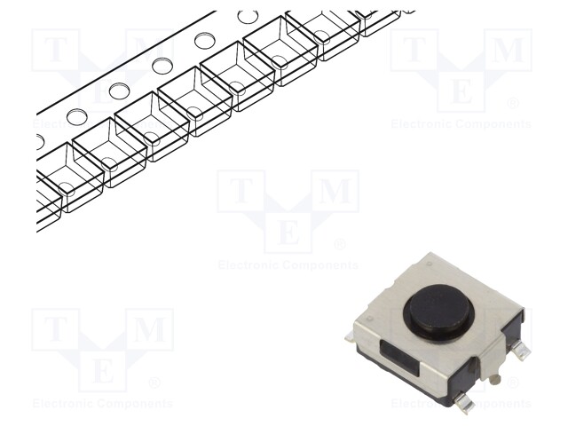 Microswitch TACT; SPST; Pos: 2; 0.05A/12VDC; SMT; 1N; 6.5x6.2x2.6mm