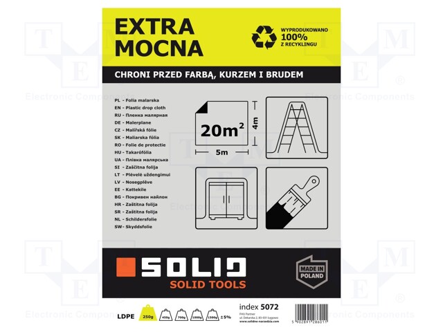 LDPE film; L: 5m; Width: 4m; translucent; EXTRA