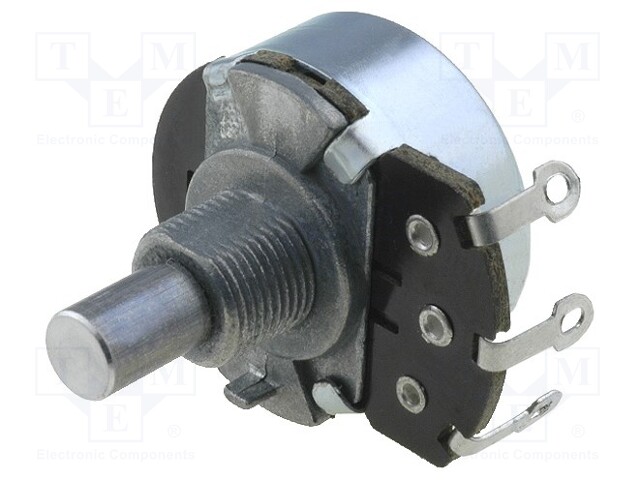 Potentiometer: shaft; single turn; 220kΩ; 500mW; ±20%; soldered