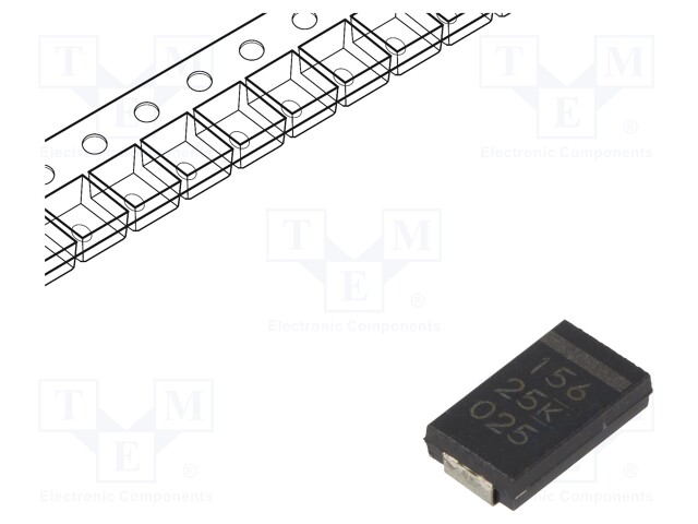 Capacitor: polymer; 15uF; 25VDC; Case: V; 2917; ESR: 40mΩ; SMD; ±20%