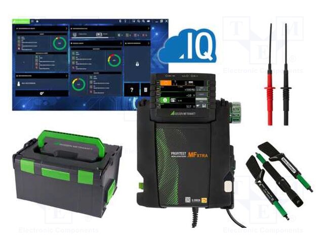 Meter: appliance meter; LCD; Earthing R range: 100mΩ÷9999Ω; USB