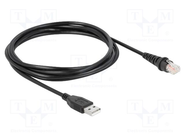 Cable; USB 2.0; RJ50 plug,USB A plug; 2m; black; F/UTP; 26AWG; PVC