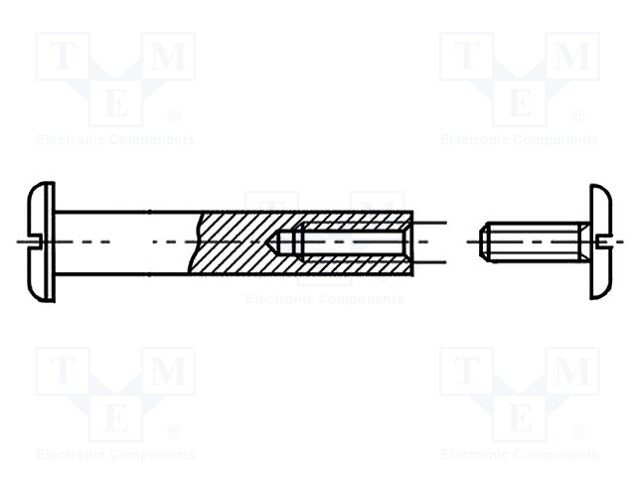 Screw; M3,5x15; Head: cheese head; slotted; brass; nickel