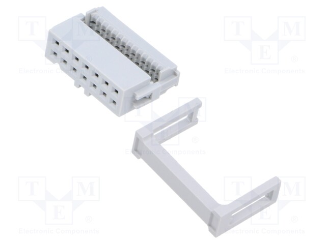 Plug; IDC; female; PIN: 14; low profile; IDC; for ribbon cable; grey