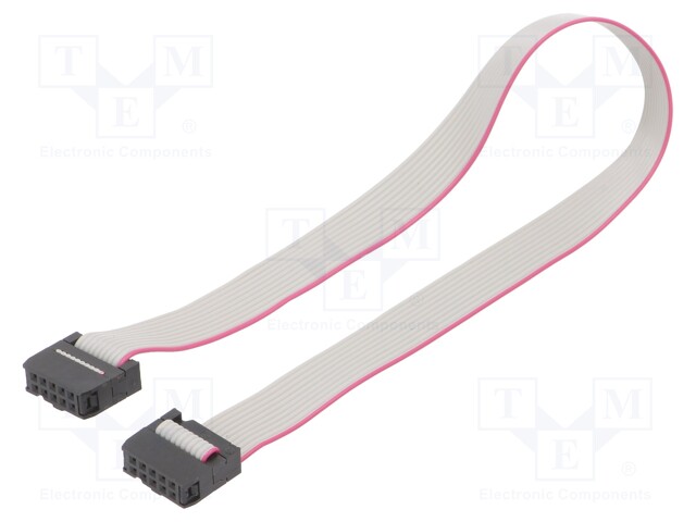 Ribbon cable with IDC connectors; 10x28AWG; Cable ph: 1.27mm