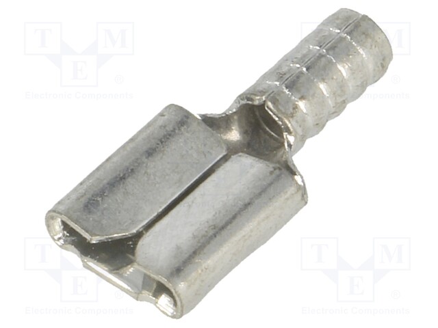 Terminal: flat; 6.4mm; 0.8mm; female; crimped; for cable; straight
