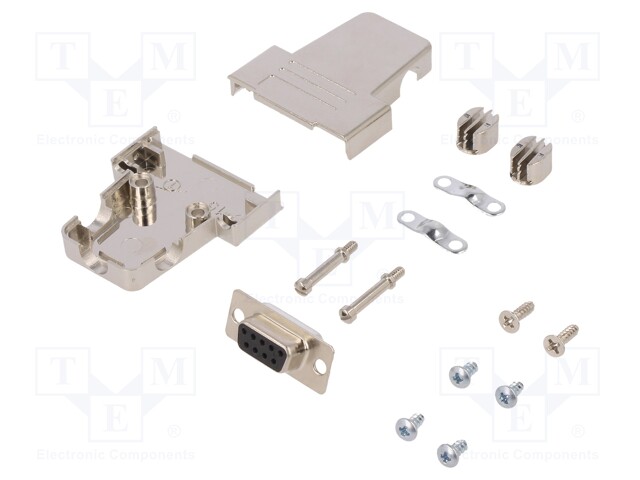 D-Sub; PIN: 15; plug; female; shielded; soldering; for cable; black