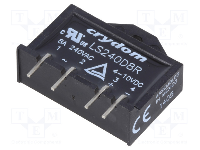 Relay: solid state; Ucntrl:4÷10VDC; 8A; 24÷280VDC; THT; SIP
