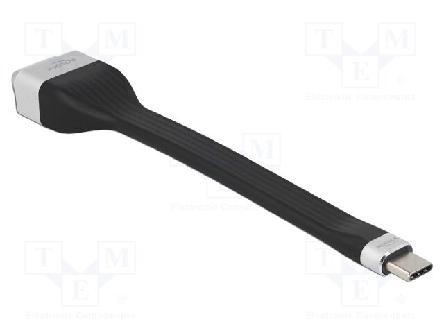 Cable; USB C plug,VGA female; Full HD 1080p; 0.13m; black; silver