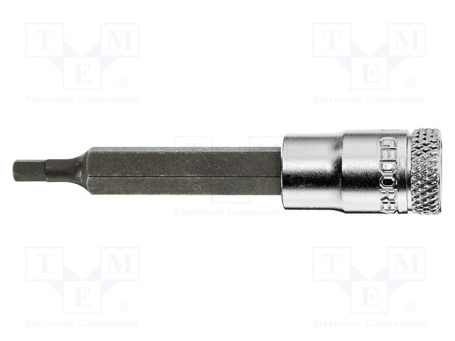 Socket; hex key,socket spanner; 8mm; 1/4"; Chrom-vanadium steel