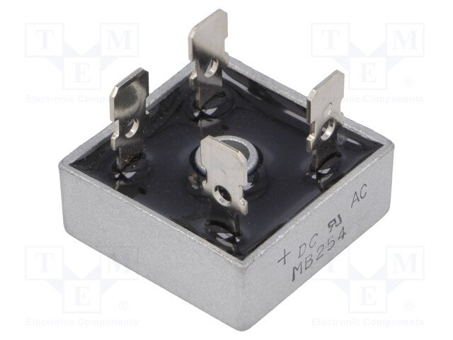 Single-phase bridge rectifier; Urmax:400V; If:25A; Ifsm:400A