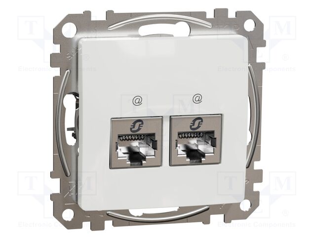 Data socket dual; IP20; plaster embedded,in mounting box; white