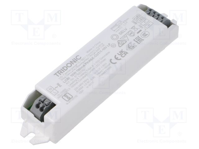 Power supply: switched-mode; LED; 10W; 28÷56VDC; 180mA; 198÷264VAC