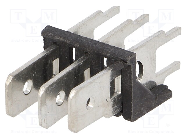 Terminal: spade terminal strip; 6.3mm; 0.8mm; THT; steel; tinned
