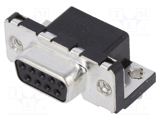 D-Sub; PIN: 9; socket; LD; female; Locking: screws; angled 90°; THT