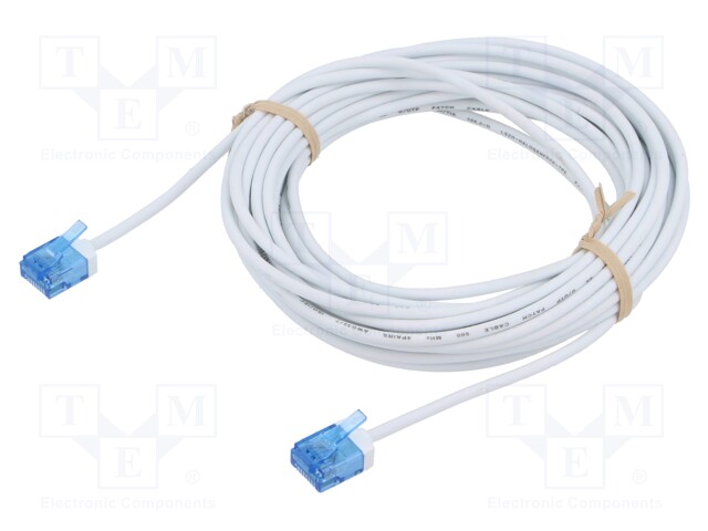 Patch cord; U/UTP; 6a; stranded; Cu; LSZH; white; 15m; 32AWG