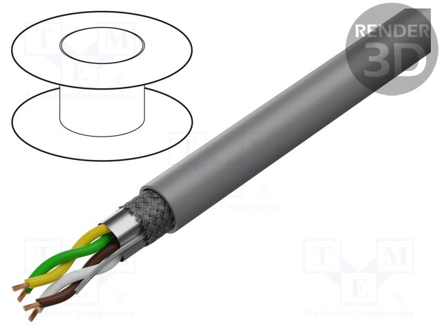 Wire: control cable; SUPER-PAAR-TRONIC-340-C-PUR; 2x2x0.25mm2