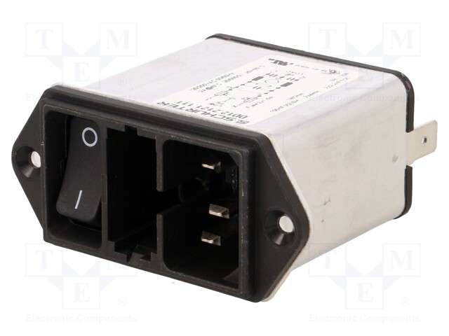 Connector: AC supply; socket; male; 2A; 250VAC; IEC 60320; 4mH; 1MΩ