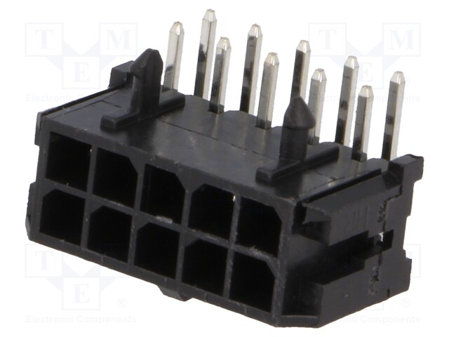 Socket; wire-board; male; 3mm; PIN: 10; THT; on PCBs,PCB snap; 5A
