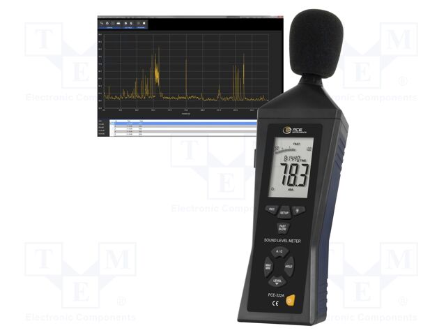 Meter: sound level; LCD; Sound level: 30÷130dB; 31.5÷8000Hz; IP20