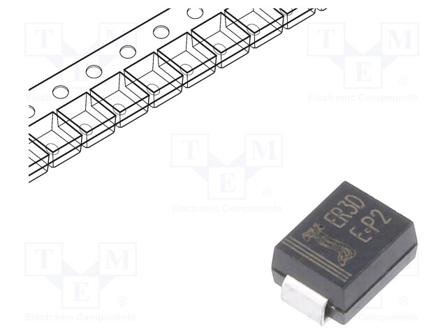 Diode: rectifying; SMD; 200V; 3A; 35ns; SMB; Ufmax: 900mV; Ifsm: 112A