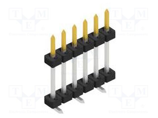 Connector: pin strips; pin header; male; PIN: 6; 2mm; SMT; 1x6; 100V