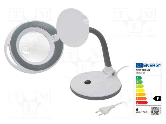 Desktop magnifier with backlight; Mag: 12dpt,3dpt; 6W; 570lm