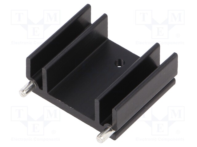 Heatsink: extruded; U; TO220; black; L: 25mm; W: 29mm; H: 12mm; 14K/W