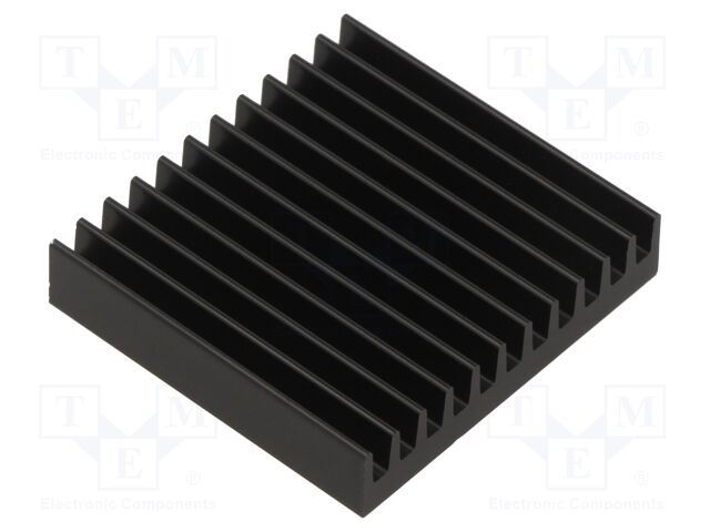 Heatsink: extruded; grilled; black; L: 37.5mm; W: 40mm; H: 8mm