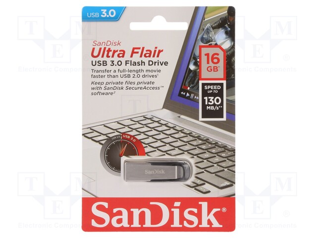 Pendrive; USB 3.0; 16GB; 130MB/s; ULTRA FLAIR