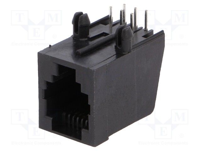 Socket; RJ12; PIN: 6; Layout: 6p6c; THT; angled