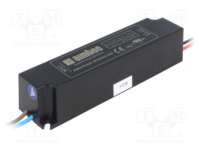 Power supply: switched-mode; LED; 36W; 24÷36VDC; 1A; 180÷264VAC
