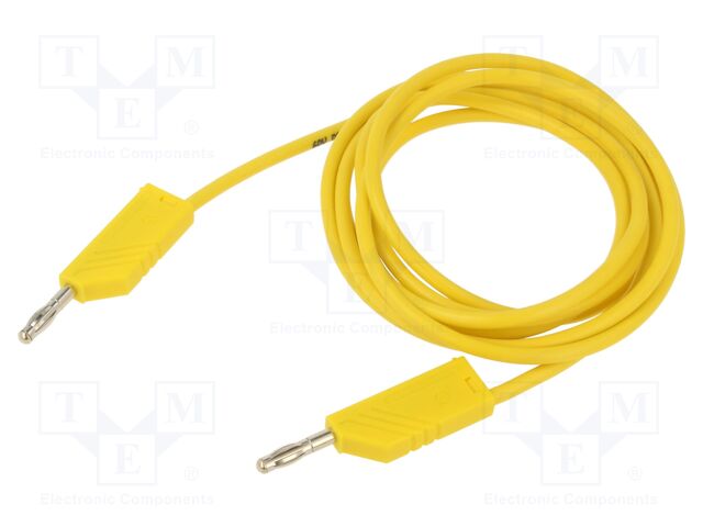 Test lead; 60VDC; 30VAC; 32A; Len: 2m; yellow; Material: brass