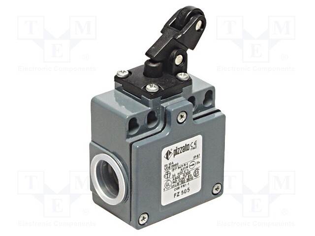 Limit switch; plastic roller Ø14mm; NO + NC; 10A; max.500VAC