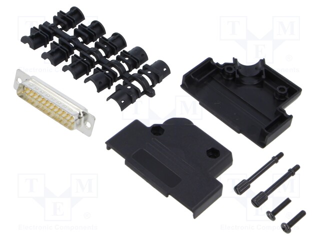 D-Sub; PIN: 25; plug; male; soldering; for cable; white