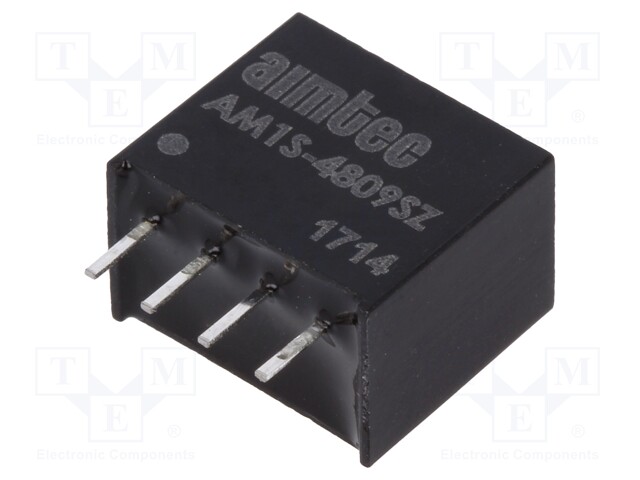 Converter: DC/DC; 1W; Uin: 43.2÷52.8V; 9VDC; Iout: 111mA; SIP4; 1.8g