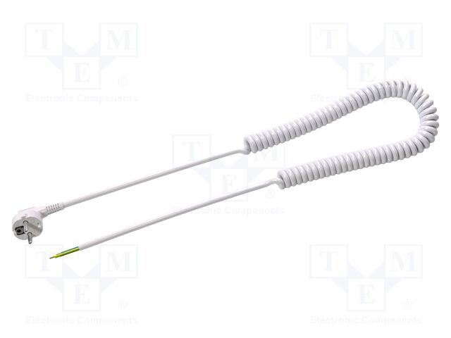 Cable; 3G1.5mm2; CEE 7/7 (E/F) plug angled,wires; PVC; coiled