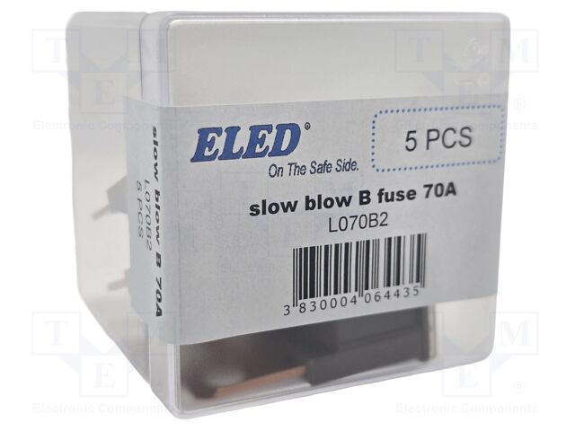 Fuse: fuse; 70A; 32VDC; automotive; 22.2mm; 22.2x15.2x45mm