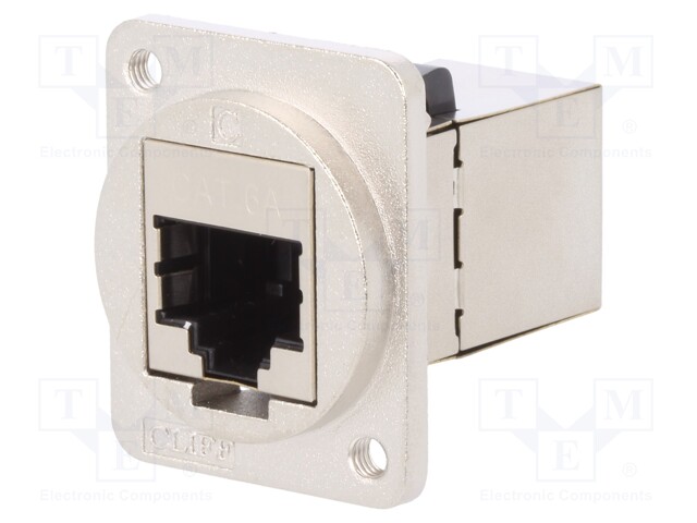 Coupler; FT; Cat: 6a; shielded; Layout: 8p8c; 19x24mm; Colour: silver