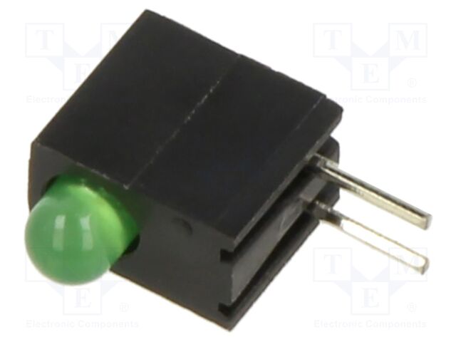 LED; in housing; 3mm; No.of diodes: 1; green; 150mA; Lens: diffused