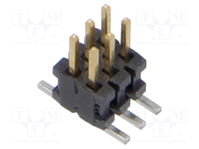 Connector: pin strips; male; PIN: 6; 1.27mm; gold-plated; SMT; reel