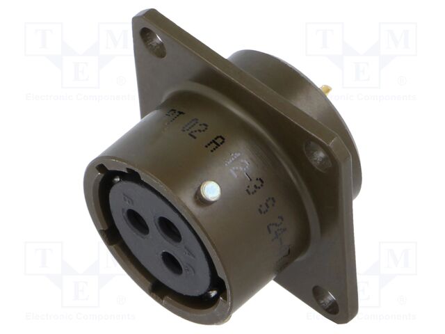 Connector: circular; socket; female; PT/451; 13A; 600V; PIN: 3; olive