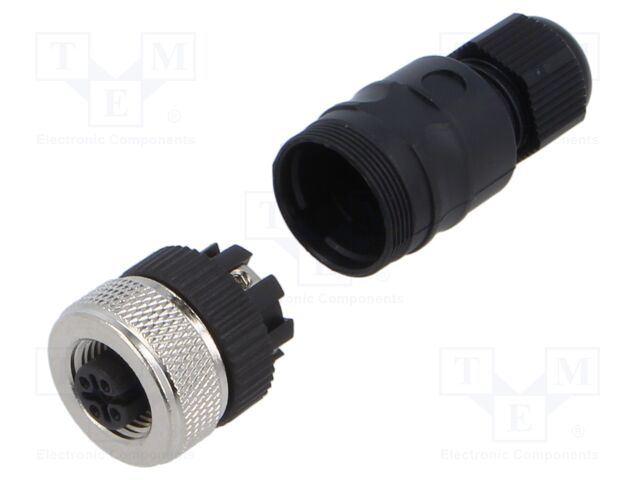 Connector: M12; plug; female; straight; PIN: 4; 0.75mm2; 125V; 4A