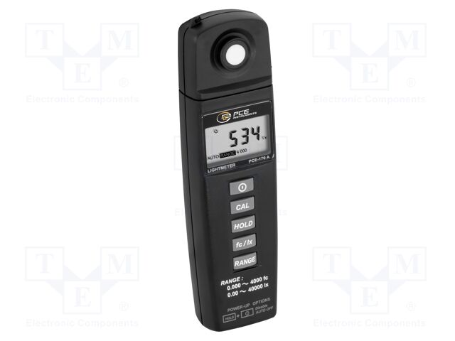 Light meter; Resol: 0,01lux; Temp: max.40°C; 196x34x54mm; IP20