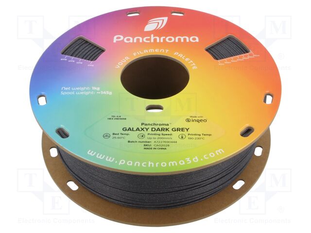 Filament: PLA; 1.75mm; galaxy dark grey; 190÷230°C; 1kg