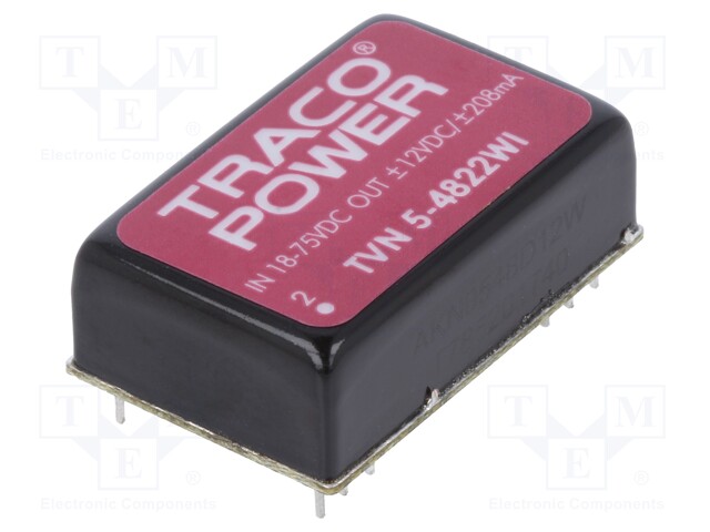 Converter: DC/DC; 5W; Uin: 18÷75V; Uout: 12VDC; Uout2: -12VDC; DIP24