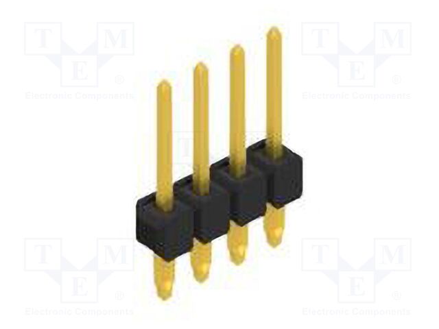 Connector: pin strips; pin header; male; PIN: 4; 2.54mm; THT; 1x4